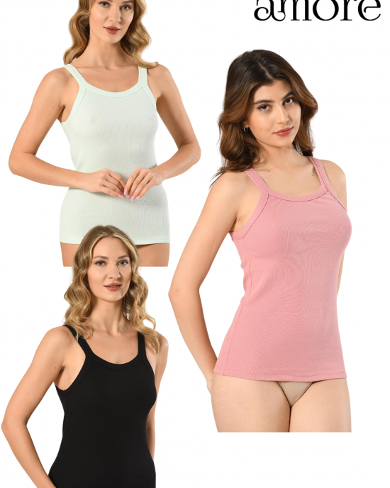Nuitamore Kaşkorse Halter Yaka Atlet – 3’lü Set Nuitamore Kaşkorse Halter Yaka Atlet – 3’lü Set