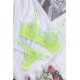 Nuitamore Neon Sarı Nakış İşlemeli Brode Sütyen Takım.