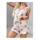 Ayıcık Desenli Dabıl Kumaş Şortlu Kadın Pijama Takımı – Askılı –