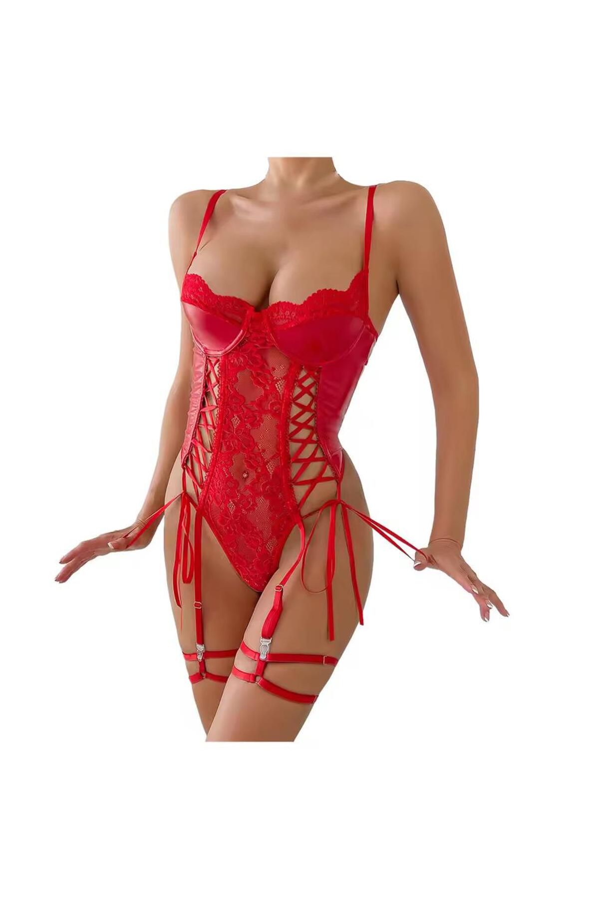 Nitamore Siyah Dantelli Korse Detaylı Body – Jartiyerli Tasarım -Yılbaşı Özel