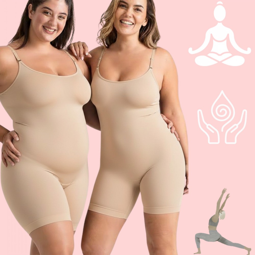 Lazer Kesim Dikişsiz Şortlu Body – Siyah