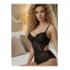 Dantel Detaylı Şeffaf Tül Body (Siyah / Kırmızı renk seçeneği)