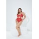 Nuitamore Büyük Beden (Big Size) Kırmızı Lez-Tül Bodysuit.