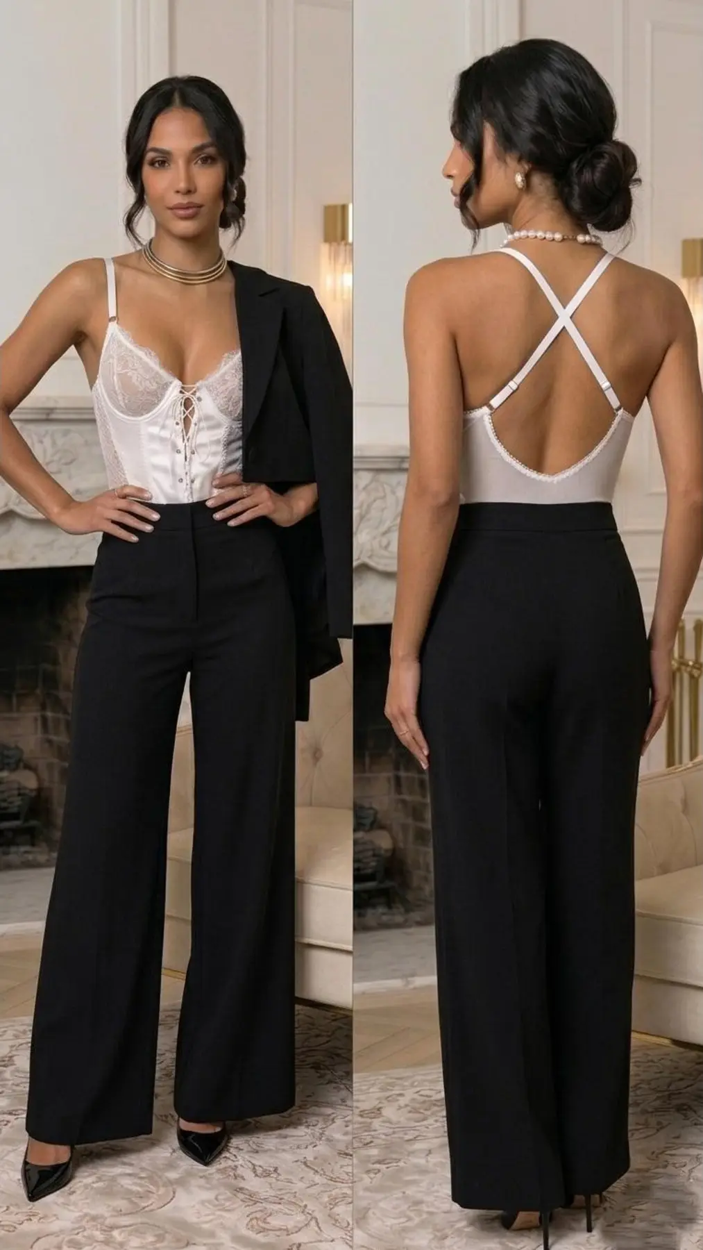 Beyaz Dantel Body Kadın İp Askılı Bağcık Detaylı Bodysuit